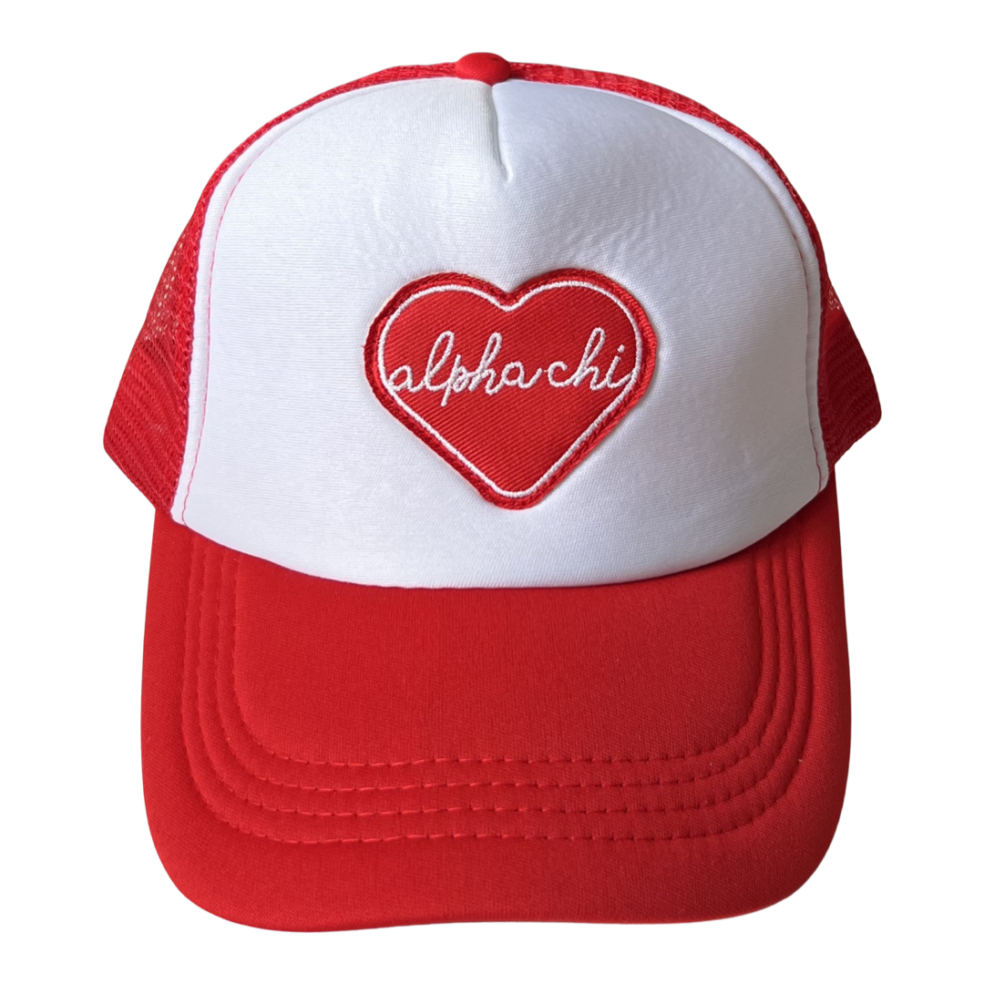 Greek Whole Lotta Love Heart Trucker Hat