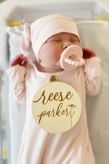 Caden Lane | Solid Blush Bamboo Baby Knot Gown & Hat