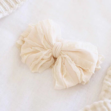 Large Ruffle Knit Bow | Nude