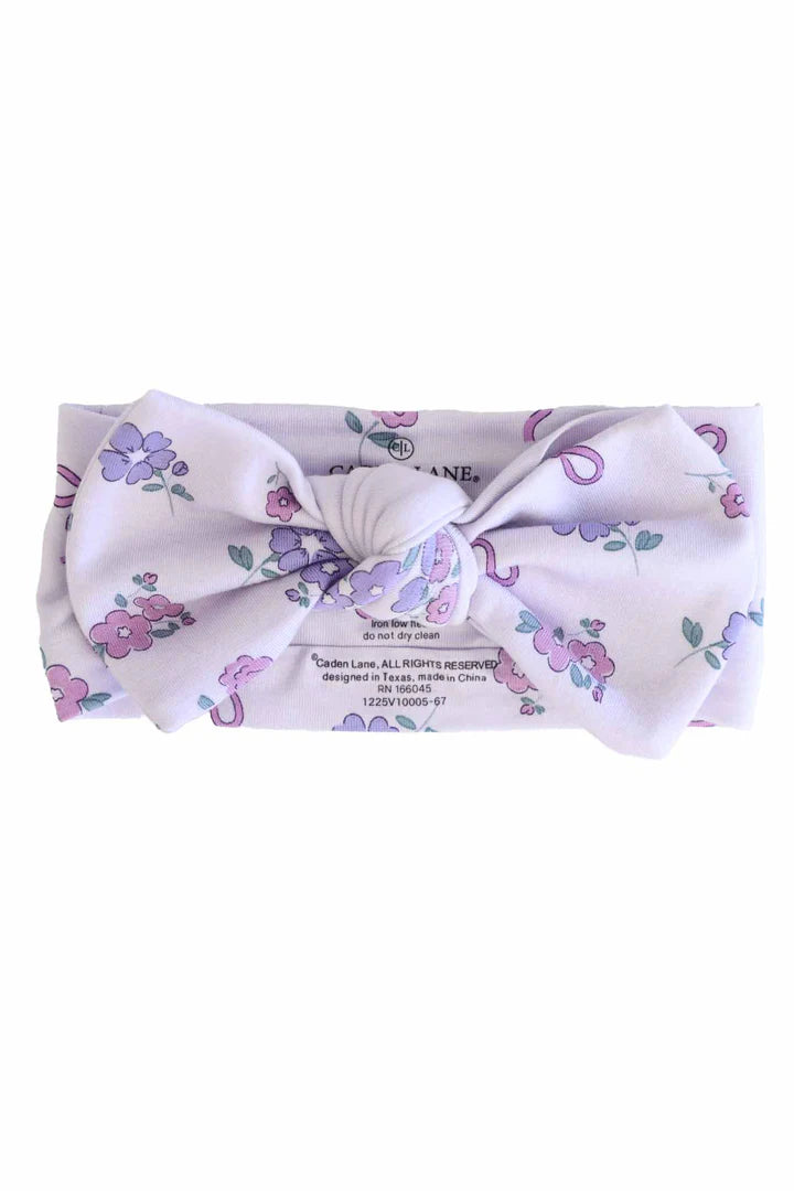 Caden Lane | Knit Large Bow Headwrap | Ribbon & Roses, Purple