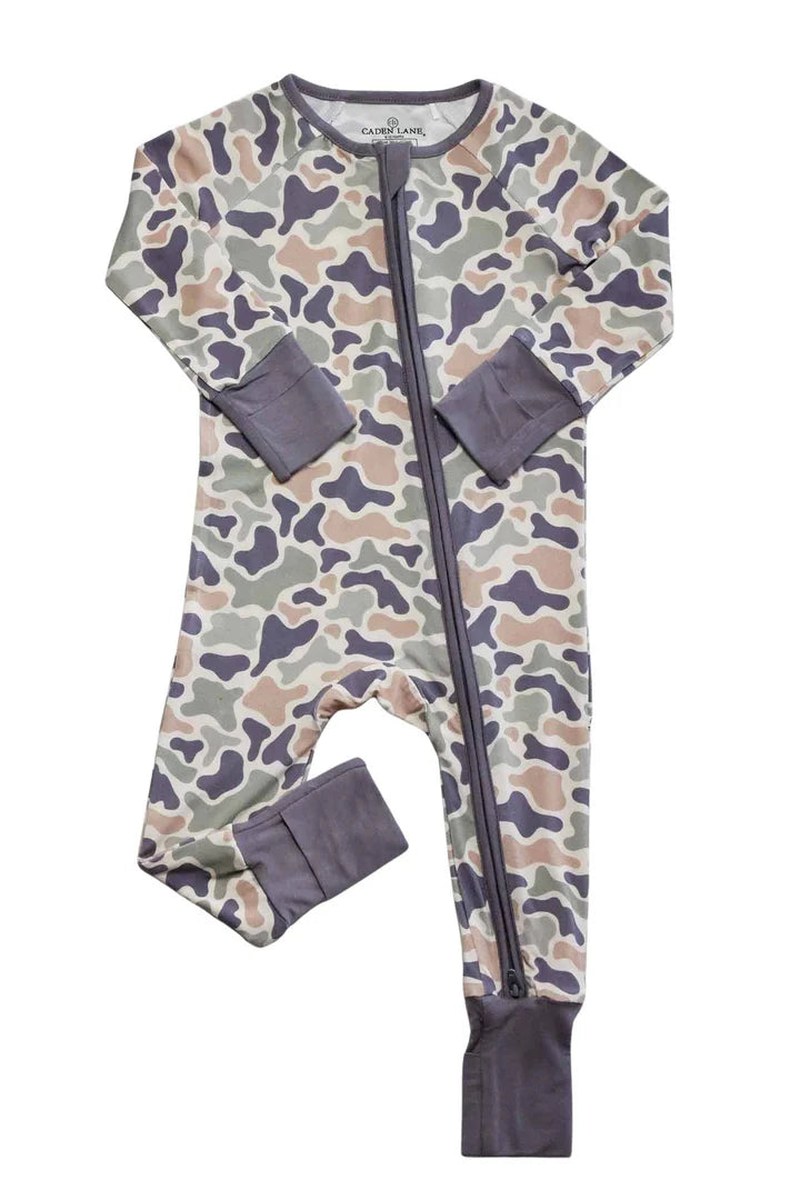 Camo Cutie Convertible Bamboo Zip Romper | 3-6m